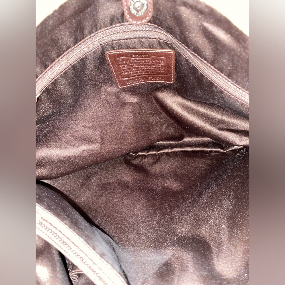 Coach Ashley Signature Sateen Carryall Shoulder F15510 Khaki/Brown - Picture 6 of 7